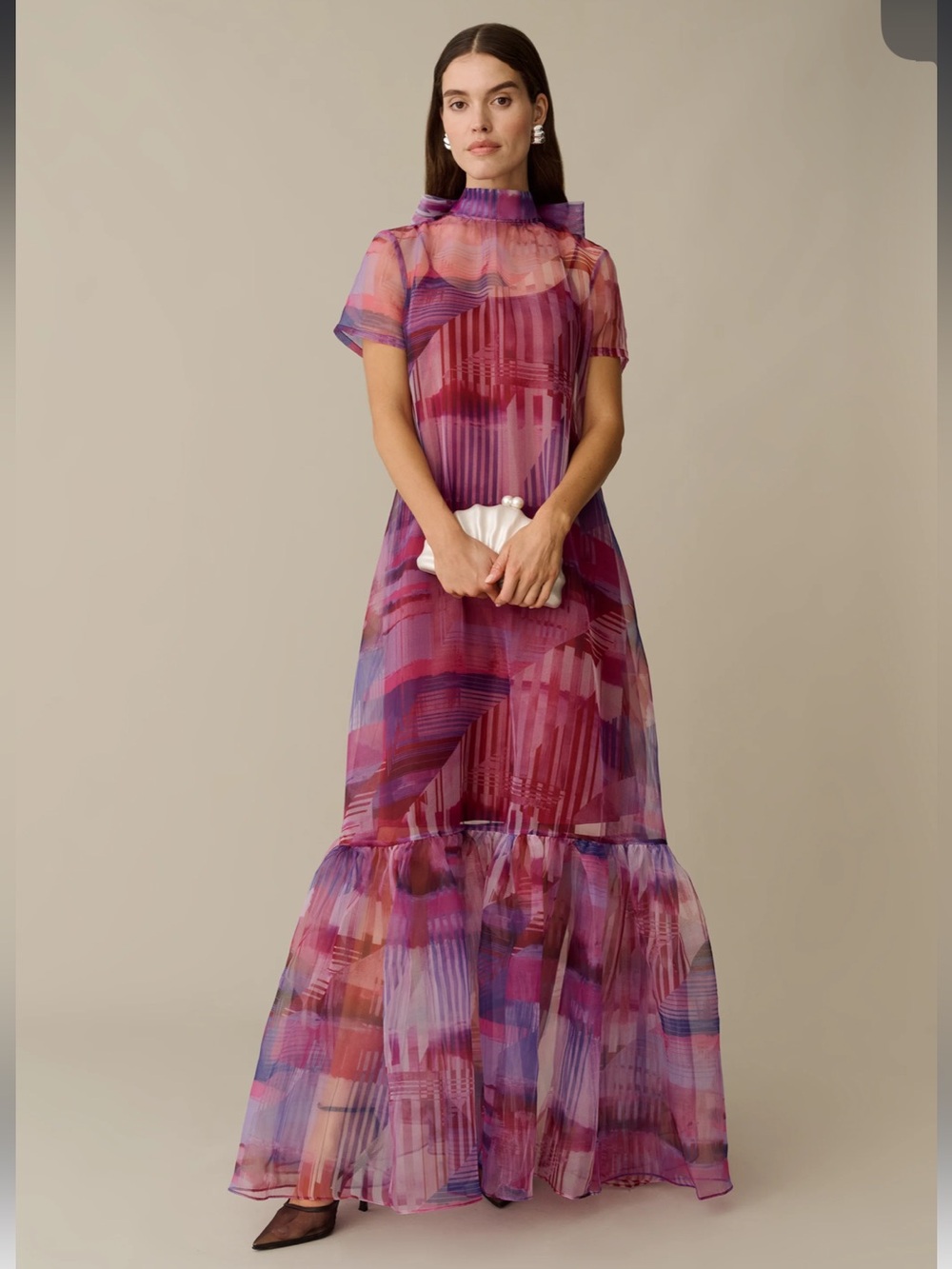 NWT CAARA Melody Watercolor Organza Dress Few Moda Size Small - Picture 2 of 9